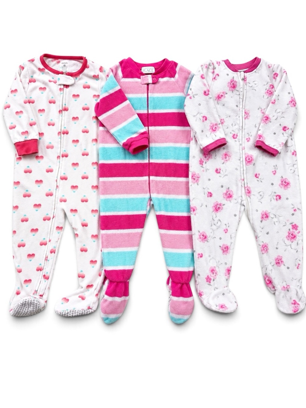 Baby Girl Fleece Footed Pajamas Bundle 18 Months Fleece Footed One-Piece Outfit